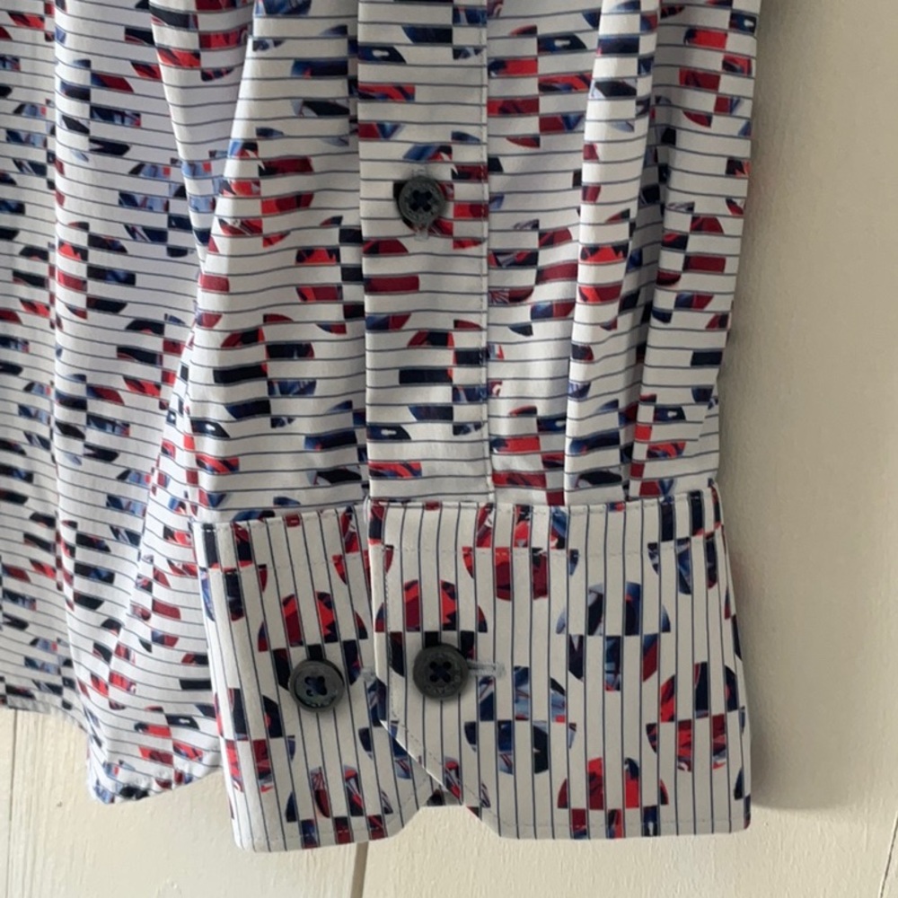 🦜Bugatchi Multicolor Patterned Button Down Shirt - Picture 5 of 6